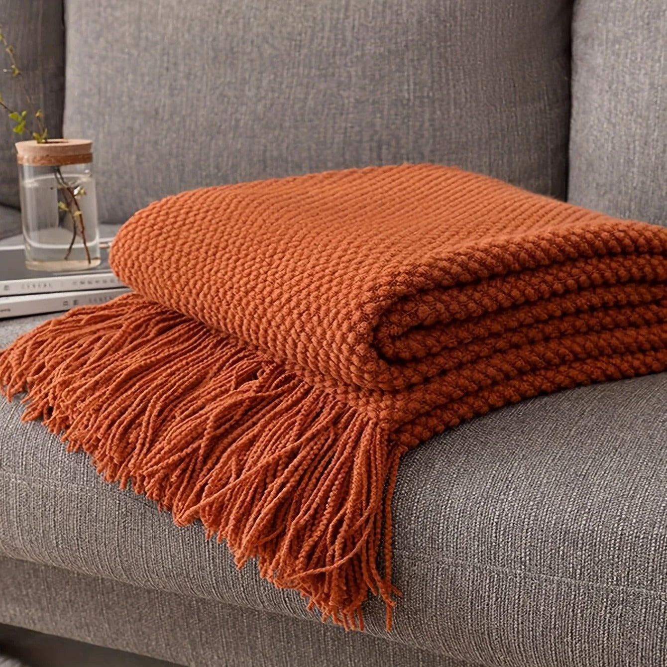 Tassel Knitted Blanket