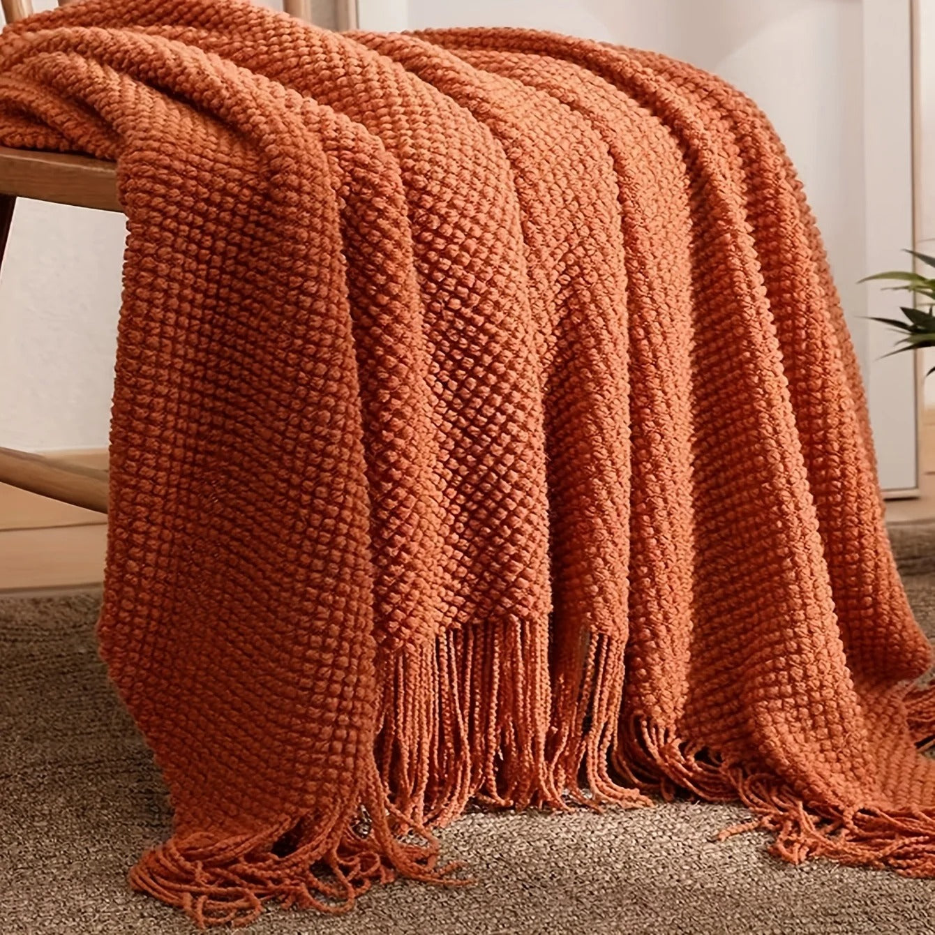 Tassel Knitted Blanket