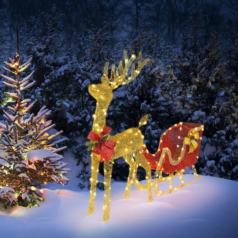 4.3ft Reindeer with Sleigh