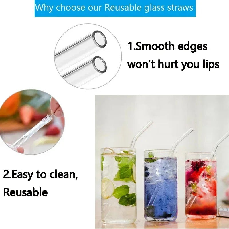 4- PCS Glass Straws