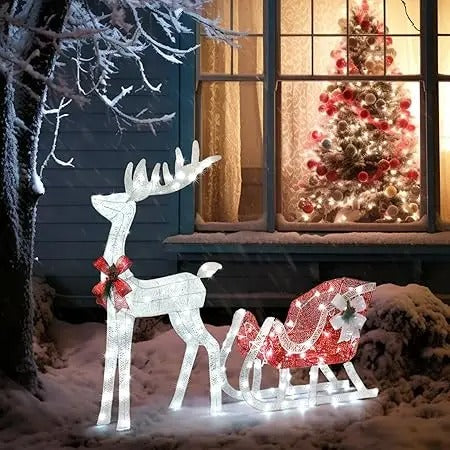 4.3ft Reindeer with Sleigh