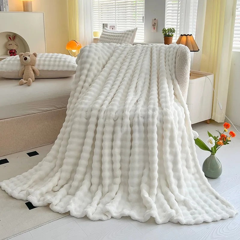 Bubble Plush Throw Blanket